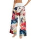 thumbnail image 3 of WILLBEST Pantalones Casuales Ligeros y Largos Tipo Harén para Mujer, Estilo Bohemio, para Playa, Holgados, de Verano, con Bolsillos y Pierna Recta. Extra Grande, 3 of 4
