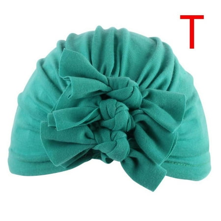 

Wolfast Promotion Toddler Baby Boys Girls Cute Knitted Cloth Solid Color Pleated Bow Hat Headwear Accessories