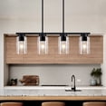 thumbnail image 2 of Auffel Pendant Lights Kitchen Island with Clear Glass,4-Light Dining Room Light Fixtures over Table Farmhouse Industrial Linear Chandelier 27 Inch, 2 of 12