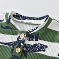 thumbnail image 2 of Baby Boy Clothes Dinosaurs Pattern Long Sleeve Tops and Stripes Long Pants Fall Outfits Green 0-3 Months, 2 of 6