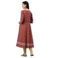 thumbnail image 3 of Yash Gallery Women's Cotton Floral Print Daily Wear Anarkali Kurta (Maroon,3XL), 3 of 5