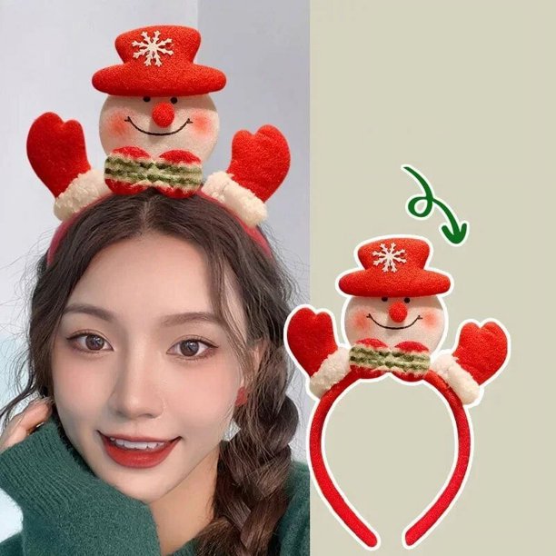 Diadema navideña para el pelo para niñas, astas de reno de peluche, accesorios para el cabello, regalo de Navidad, diadema