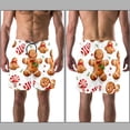 thumbnail image 3 of luoweisi Men's Beach Shorts Quick Dry Swim Trunks with Mesh Lining Christmas Gingerbread Man XL, 3 of 5