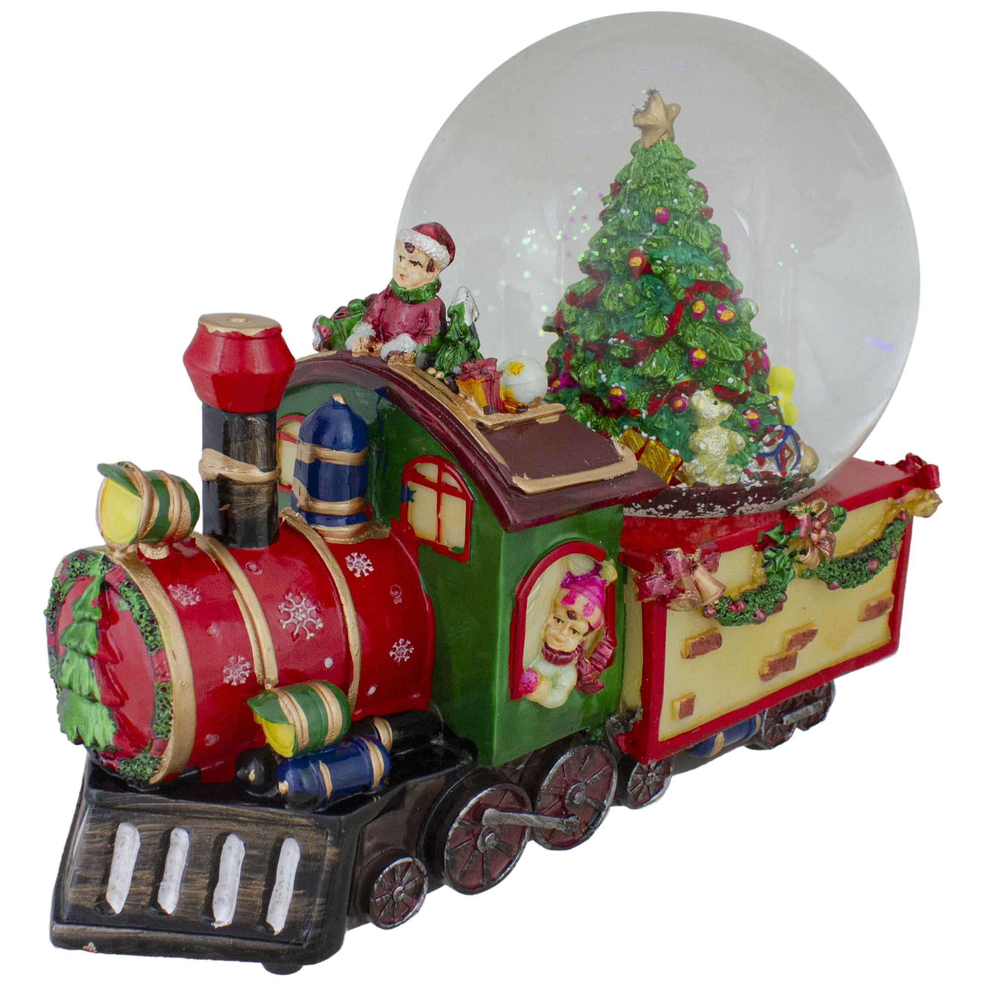 musical christmas train under tree