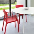 thumbnail image 2 of Luxury Commercial Living 5-Piece White and Red Round Dining Set 47.5", 2 of 6