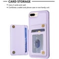 thumbnail image 4 of Dteck for iPhone 7 / iPhone 8 / SE 2022 & 2020 Card Holder Back Case with Pockets, Premium PU Leather ID Cash Credit Slots Magnetic Kickstand Flip Folio Slim Hard Protective Cover, purple, 4 of 7
