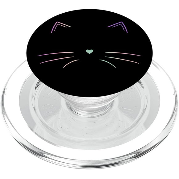 PopSockets PopGrip para MagSafe Cat Face Rainbow Black