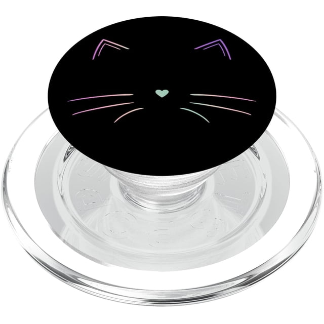 PopSockets PopGrip para MagSafe Cat Face Rainbow Black