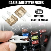 100 Pcs Mini 7.5AMP APM/ATM Universal Car Blade Style Fuses Short Circuit Protection for Car Boat Truck
