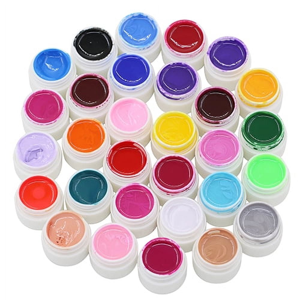 opvise 30/36 Pcs Mix Color Nail Art UV Gel Pure Professional Colorful Nail Gel UV Set