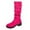 Hot Pink, variant on Women's Mid-Calf Boots Suede Fall Winter Fashion Knee High Booties Comfortable Casual Dress with Heels