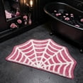 thumbnail image 2 of Yhmxh Halloween Spider Web Bathroom Rug, 15.75×23.62 Inch Web Shaped Bath Mat, Soft Absorbent Non‑Slip Plush Floor Mat, Spooky Decorative Rug for Bathroom Bedroom Halloween Home Decoration, 2 of 6