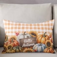 thumbnail image 3 of Orange Pumpkins Fall Throw Pillow Cover 12 x 20 Inch Decorative Pillow Cover Plaid Thanksgiving Botanical Checkered Lumbar Pillowcase Seasonal Rectangle Cushion Case for Couch Sofa Bed Living Room, 3 of 7