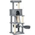 thumbnail image 1 of PawHut Cat Tree Tower for Indoor Cats Condo Scratch Post Grey 55", 1 of 10
