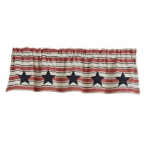 Park Designs Red Stars And Stripes Patch Lined Valance 14''L