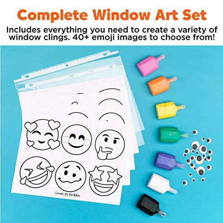 Creativity for Kids Emoji Window Art – Child, Beginner Emoji Craft Kit for  Boys and Girls