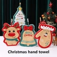 thumbnail image 2 of Mosey Christmas Hand Towel Cute Santa Tree Bell Glove Snowman Elk Ultra Soft Thick Coral Fleece Hanging Loop Quick Drying Super Absorbent Bathroom Kitchen Towel Home Supplies, 2 of 8
