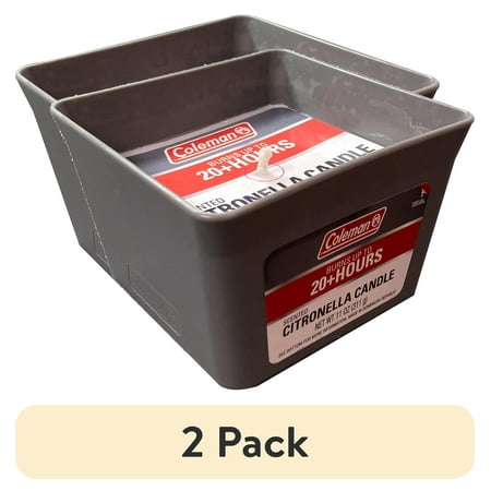 (2 pack) Coleman 2 Wick Citronella Candle 11oz Square Pail