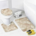 thumbnail image 4 of Marble 4 Piece Bathroom Set with Shower Curtain, Non-Slip Rugs, Toilet Lid Cover And Bath Mat, 4Pcs Gold Green Marble Shower Curtain Sets With Waterproof Curtain & Accessories 12 Hooks, 71 x 71 Inch, 4 of 5