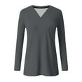thumbnail image 5 of BLVB Womens T Shirts V Neck Long Sleeve Shirt Casual Tunic Tops Soft Solid Color Basic Tee Spring Fall Outfits, 5 of 5