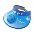 thumbnail image 4 of Sombrero de ventilador de refrigeración, gorra de verano portátil de dibujos animados para niños y niñas, viajes, Camping Letras azules, 4 of 8
