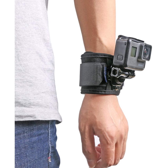 Correa de Muñeca para Cámara de Acción con Montura Giratoria Automática - Compatible con GoPro Hero 13-5, DJI Osmo Action 5 Pro/4/3, Insta360 ONE R y Más