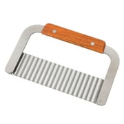 Brown Plastic Handle Double Wave Side Carrot Potato Crinkle Cutter