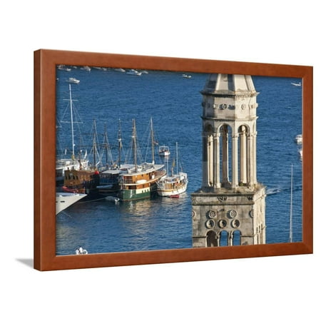 Dominican Monastery Bell Tower, Hvar Town, Hvar Island, Croatia Framed Print Wall Art By Guido Cozzi