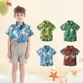 thumbnail image 4 of CAUYDY Boys Hawaiian Shirt Short Sleeve Button Down Shirt Casual Floral Tropical Beach Shirts(L101-Sky Blue,7-8 Y), 4 of 4