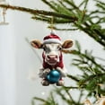 thumbnail image 4 of Kugisaki Christmas Acrylic Cow Ornament, Creative Festival Hanging Ornament with Christmas Elements, Christmas Tree Car Backpack Decoration, 4 of 5