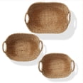 thumbnail image 6 of Casafield Set of 3 Boat Baskets with Handles - Cinnamon, Woven Water Hyacinth Storage Organizers for Blankets, Laundry, Bathroom, Bedroom, Living Room, 6 of 7