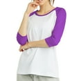 thumbnail image 2 of TheLovely Women's Round Neck Raglan 3/4 Sleeve Baseball Tee Shirts Jersey Top, 2 of 3
