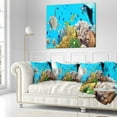 thumbnail image 3 of Designart Underwater Panorama with Sea Creatures - Photography Throw Pillow - 18x18, 3 of 5