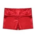 thumbnail image 3 of Oyolan Kids Girls Shiny Metallic Dance Shorts Gymnastics Training Booty Shorts Modern Dance Shorts Red 4, 3 of 6