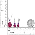 thumbnail image 2 of Gem Stone King 925 Sterling Silver Red Created Ruby and Purple Amethyst Pendant Earrings Jewelry Set for Women (20.20 Cttw, Pear Shape 18X13MM, with 18 inch Chain), 2 of 3