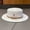 MZ2703 White, variant on Women’s Classic Boater Straw Hat with Black Band & Gold Bee, Beach Sun Hat-MZ2952 beige