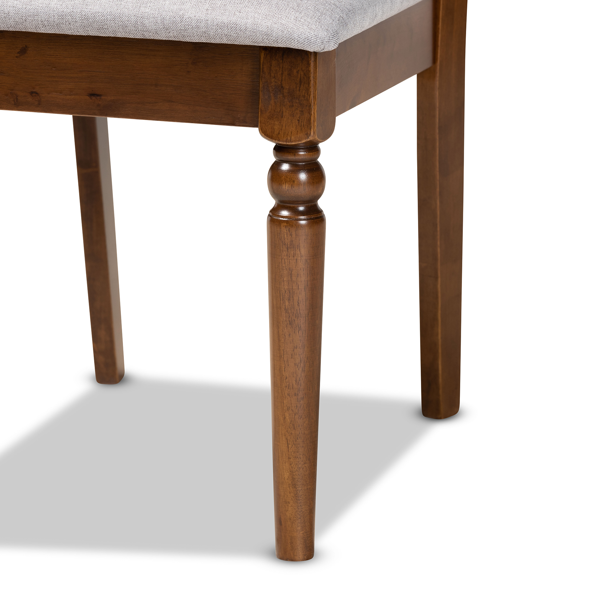 Baxton Studio Ramiro Modern and Contemporary Grey Fabric Upholstered and Walnut Brown Finished Wood 5-Piece Dining Set