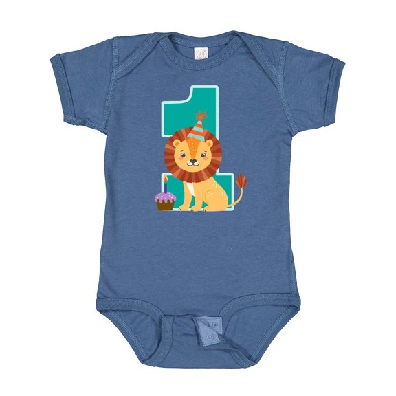 Inktastic First Birthday Boy Lion 1 Year Old Boys or Girls Baby Bodysuit