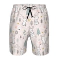 thumbnail image 4 of Kdxio Rabbit Forest Pattern Mens Casual Shorts - Drawstring Summer Beach Sports Shorts for Men, 4 of 9