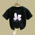 thumbnail image 5 of Spazoro Girls T-Shirts Tee, 100%Cotton Short Sleeve Cute Print Crew Neck Casual Tops for Kids Black Size 4, 5 of 6
