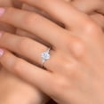 thumbnail image 4 of Gem Stone King 14K White Gold White Moissanite Engagement Ring for Women | 1.70 Cttw | Oval 8X6MM (Size 5), 4 of 6