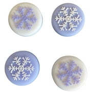 JenDore Purple & White 4Pcs Snowflake Silicone Thumb Grip Caps for Nintendo Switch
