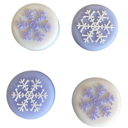 JenDore Purple & White 4Pcs Snowflake Silicone Thumb Grip Caps for Nintendo Switch