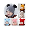 thumbnail image 2 of Viworld Newborn Kids Baby Boy Girl Pom Hat Winter Warm Knit Bobble Beanie Cap Scarf Set, 2 of 4