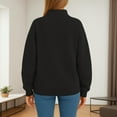 thumbnail image 7 of Mock Neck Sweatshirt Hoodies Fall Clothes Oversized Crewneck Sweatshirts Womens Warm Sweat Shirts Pullover With Pockets Black S, 7 of 7