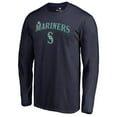 thumbnail image 2 of Men's Navy Seattle Mariners Team Lockup Long Sleeve T-Shirt, 2 of 3