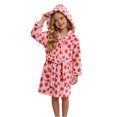 thumbnail image 2 of LIIPEE Girls Hooded Sleepwear Robes Cartoon Graphic Long Sleeve Warm Bathrobes Kids Everyday Homewear 2-10 Years, 2 of 9