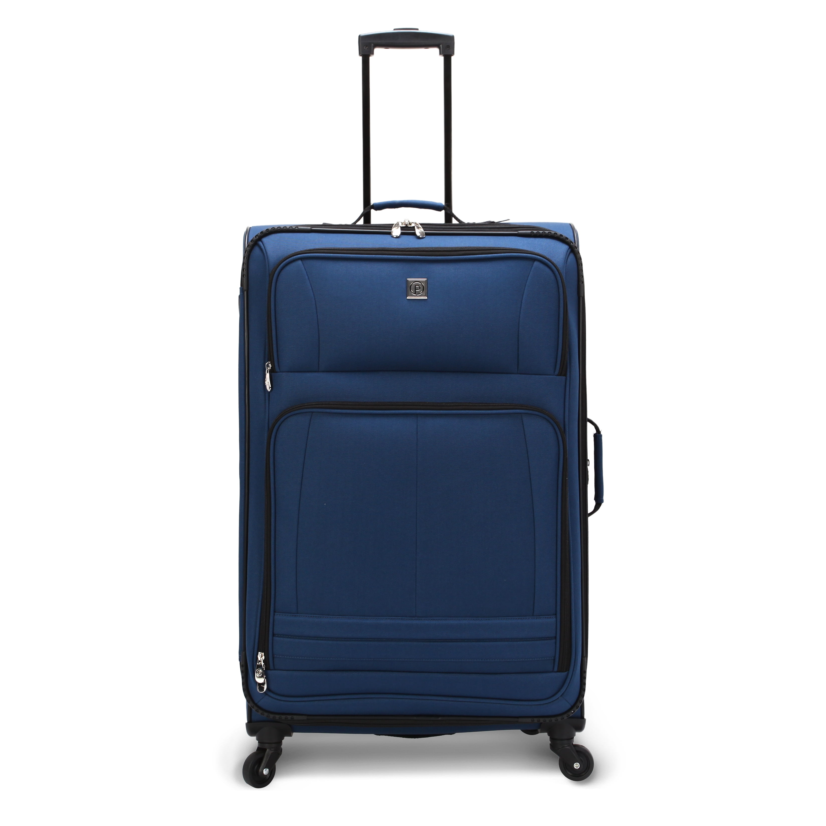 Protege 28" Checked Elliptic 4-wheel Spinner Luggage, Blue (Walmart Exclusive)