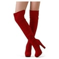thumbnail image 6 of DREAM PAIRS Women's Fashion Thigh High Chunky Heel Platform Over The Knee Boots HIGHPLAT RED Size 6, 6 of 6