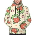 thumbnail image 5 of Bingfone Frog Hold Strawberry Men'S Drawstring Hoodie Long Sleeve Pocket Sweatshirts-Large, 5 of 9